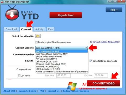 Petikan skrin YTD Video Downloader untuk Windows 7