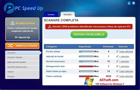 Petikan skrin PC Speed Up untuk Windows 7