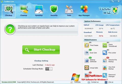 Petikan skrin Toolwiz Care untuk Windows 7