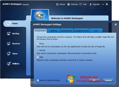 Petikan skrin AOMEI Backupper untuk Windows 7