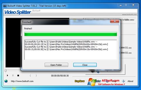 Petikan skrin Boilsoft Video Splitter untuk Windows 7