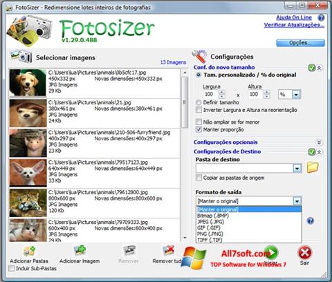 Petikan skrin Fotosizer untuk Windows 7