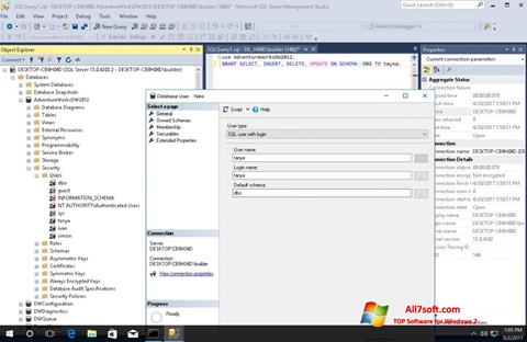 Petikan skrin Microsoft SQL Server untuk Windows 7