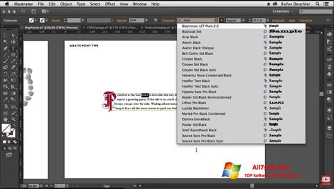Petikan skrin Adobe Illustrator untuk Windows 7