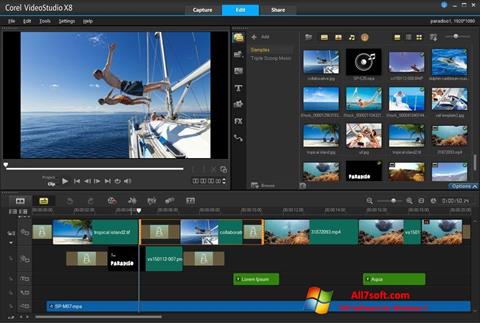 Petikan skrin Corel VideoStudio untuk Windows 7
