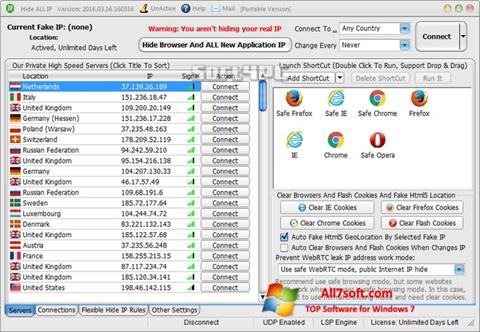 Petikan skrin Hide ALL IP untuk Windows 7
