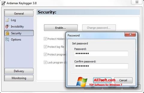 Petikan skrin Ardamax Keylogger untuk Windows 7