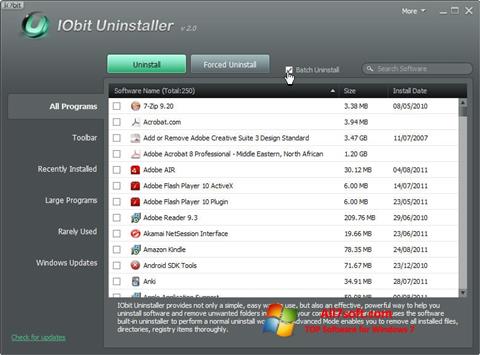 Petikan skrin IObit Uninstaller untuk Windows 7