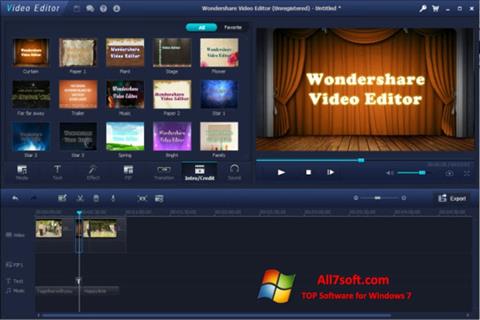 Petikan skrin Wondershare Video Editor untuk Windows 7