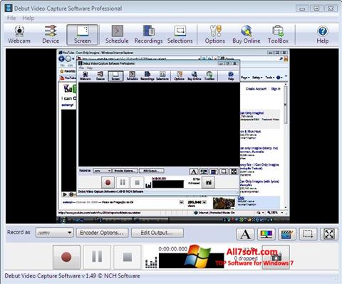 Petikan skrin Debut Video Capture untuk Windows 7