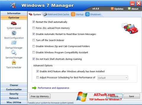 Petikan skrin Windows 7 Manager untuk Windows 7