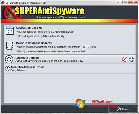 Petikan skrin SUPERAntiSpyware untuk Windows 7
