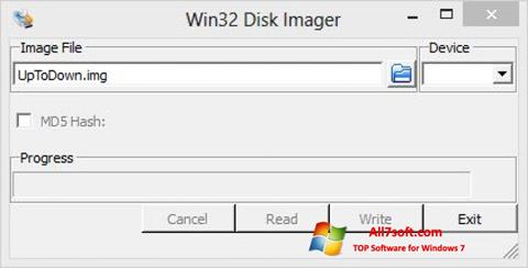 Petikan skrin Win32 Disk Imager untuk Windows 7