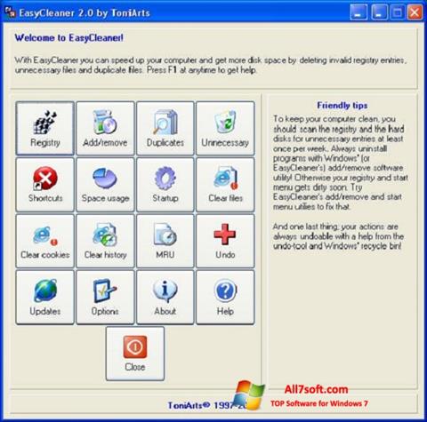 Petikan skrin EasyCleaner untuk Windows 7