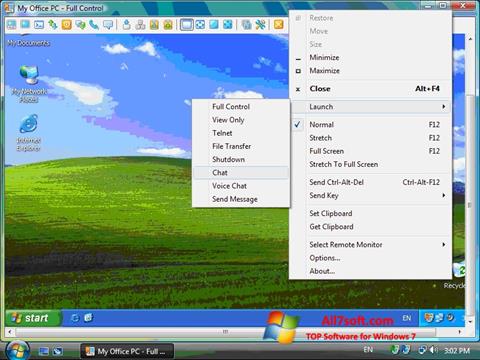 Petikan skrin Radmin untuk Windows 7