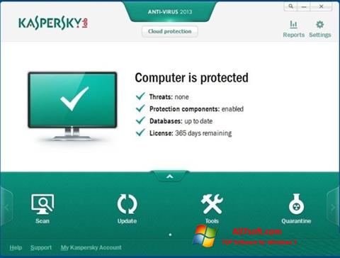 Petikan skrin Kaspersky untuk Windows 7