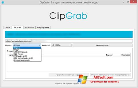 Petikan skrin ClipGrab untuk Windows 7