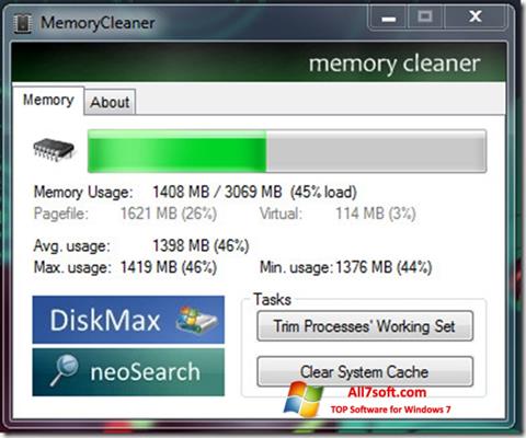 Petikan skrin Memory Cleaner untuk Windows 7