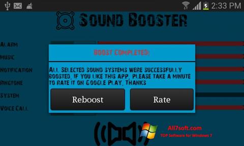 Petikan skrin Sound Booster untuk Windows 7