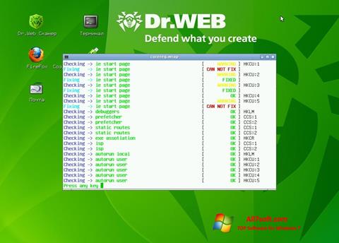 Petikan skrin Dr.Web LiveCD untuk Windows 7