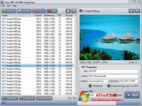 Petikan skrin Image To PDF Converter untuk Windows 7