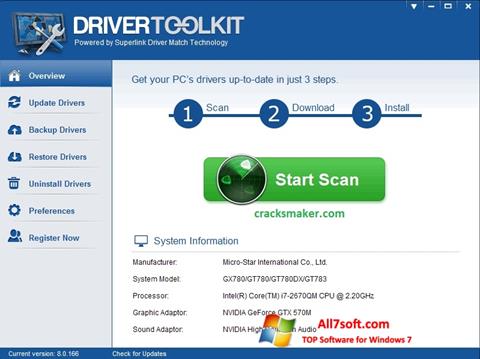 Petikan skrin Driver Toolkit untuk Windows 7