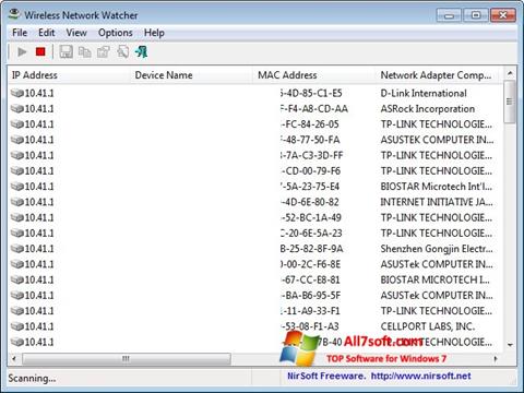Petikan skrin Wireless Network Watcher untuk Windows 7