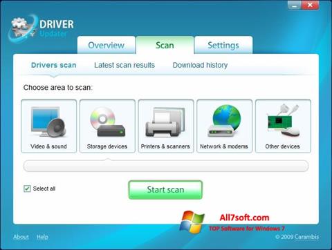 Petikan skrin Carambis Driver Updater untuk Windows 7