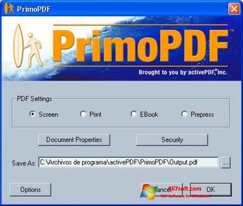 Petikan skrin PrimoPDF untuk Windows 7