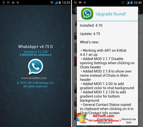 Petikan skrin WhatsApp Plus untuk Windows 7