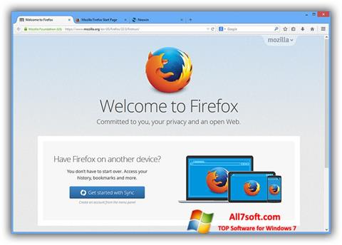 Petikan skrin Mozilla Firefox Offline Installer untuk Windows 7