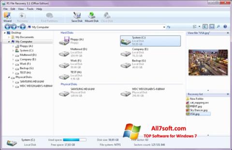Petikan skrin RS File Recovery untuk Windows 7