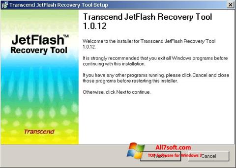 Petikan skrin JetFlash Recovery Tool untuk Windows 7