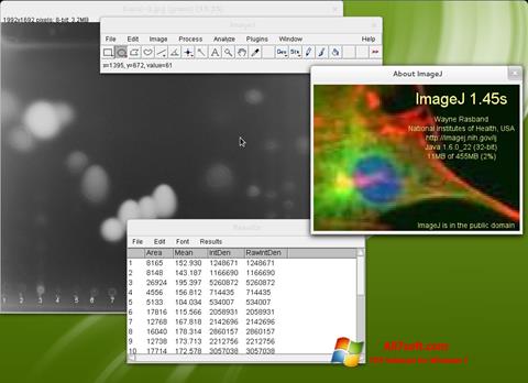 Petikan skrin ImageJ untuk Windows 7