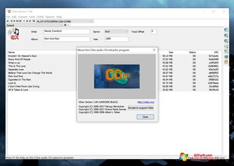 Petikan skrin CDex untuk Windows 7
