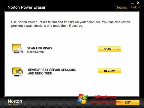 Petikan skrin Norton Power Eraser untuk Windows 7