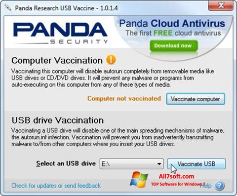 Petikan skrin Panda USB Vaccine untuk Windows 7