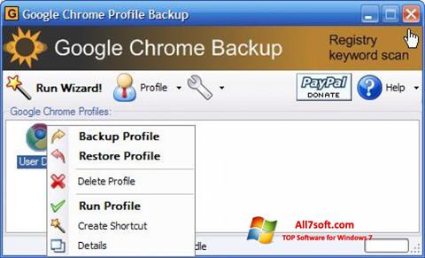 Petikan skrin Google Chrome Backup untuk Windows 7