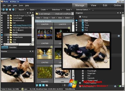 Petikan skrin ACDSee Photo Manager untuk Windows 7