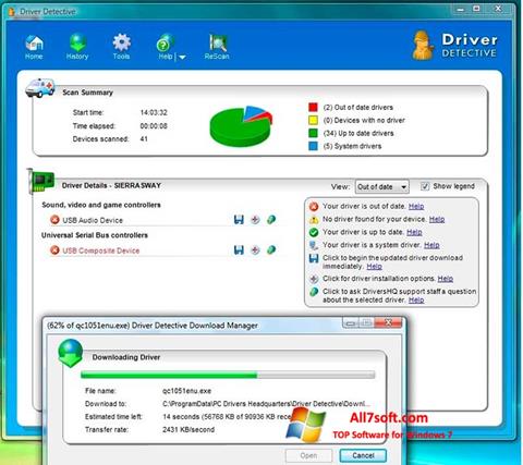 Petikan skrin Driver Detective untuk Windows 7