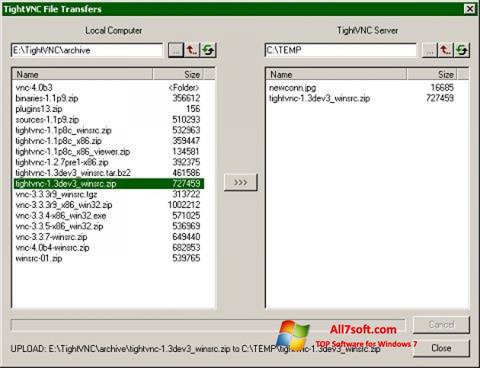 Petikan skrin TightVNC untuk Windows 7