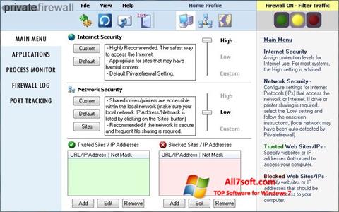 Petikan skrin Privatefirewall untuk Windows 7