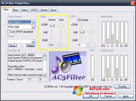 Petikan skrin AC3Filter untuk Windows 7