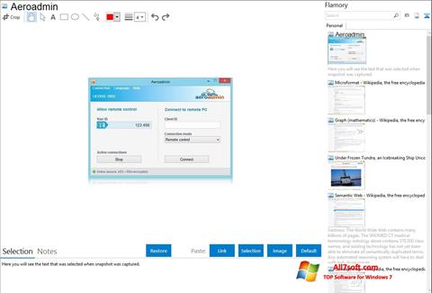 Petikan skrin AeroAdmin untuk Windows 7