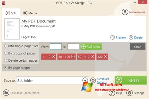 Petikan skrin PDF Split and Merge untuk Windows 7