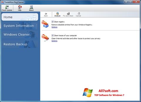 Petikan skrin TweakNow RegCleaner untuk Windows 7