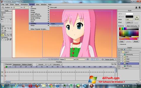 Petikan skrin Anime Studio untuk Windows 7