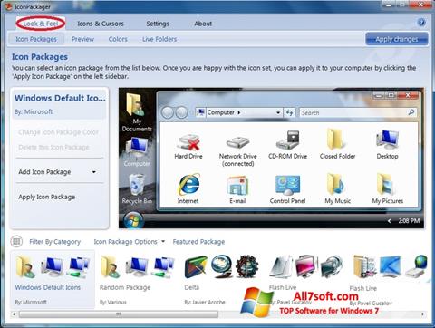 Petikan skrin IconPackager untuk Windows 7