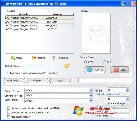 Petikan skrin PDF to DWG Converter untuk Windows 7