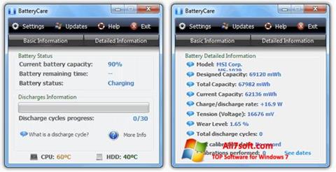 Petikan skrin BatteryCare untuk Windows 7